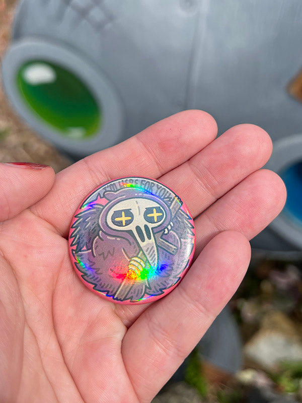 1 1/2" Pinback Button, I'm Here For You (Rainbow Gloss) image 1