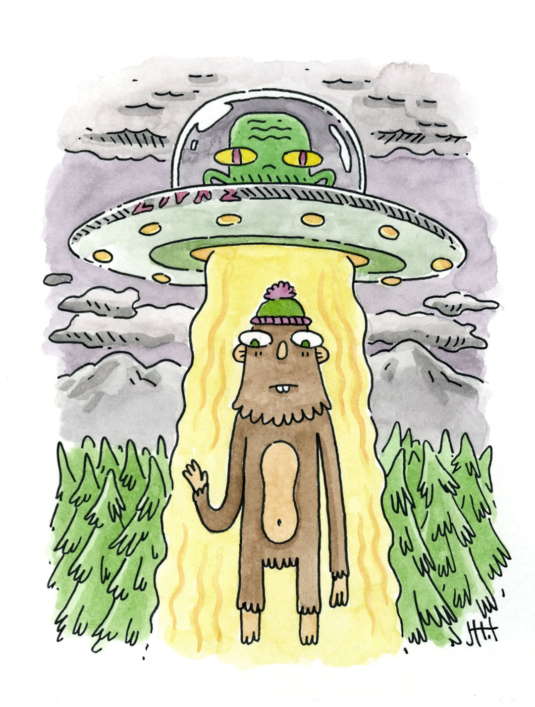 Sketch A Day 17, PNW Abduction