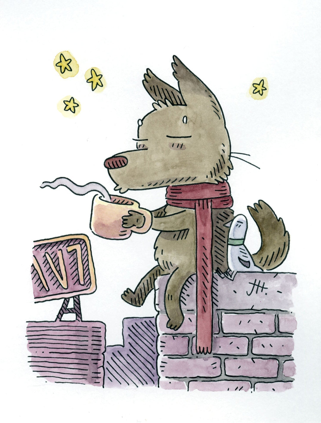 Sketch A Day 12, Coyote Cuppa