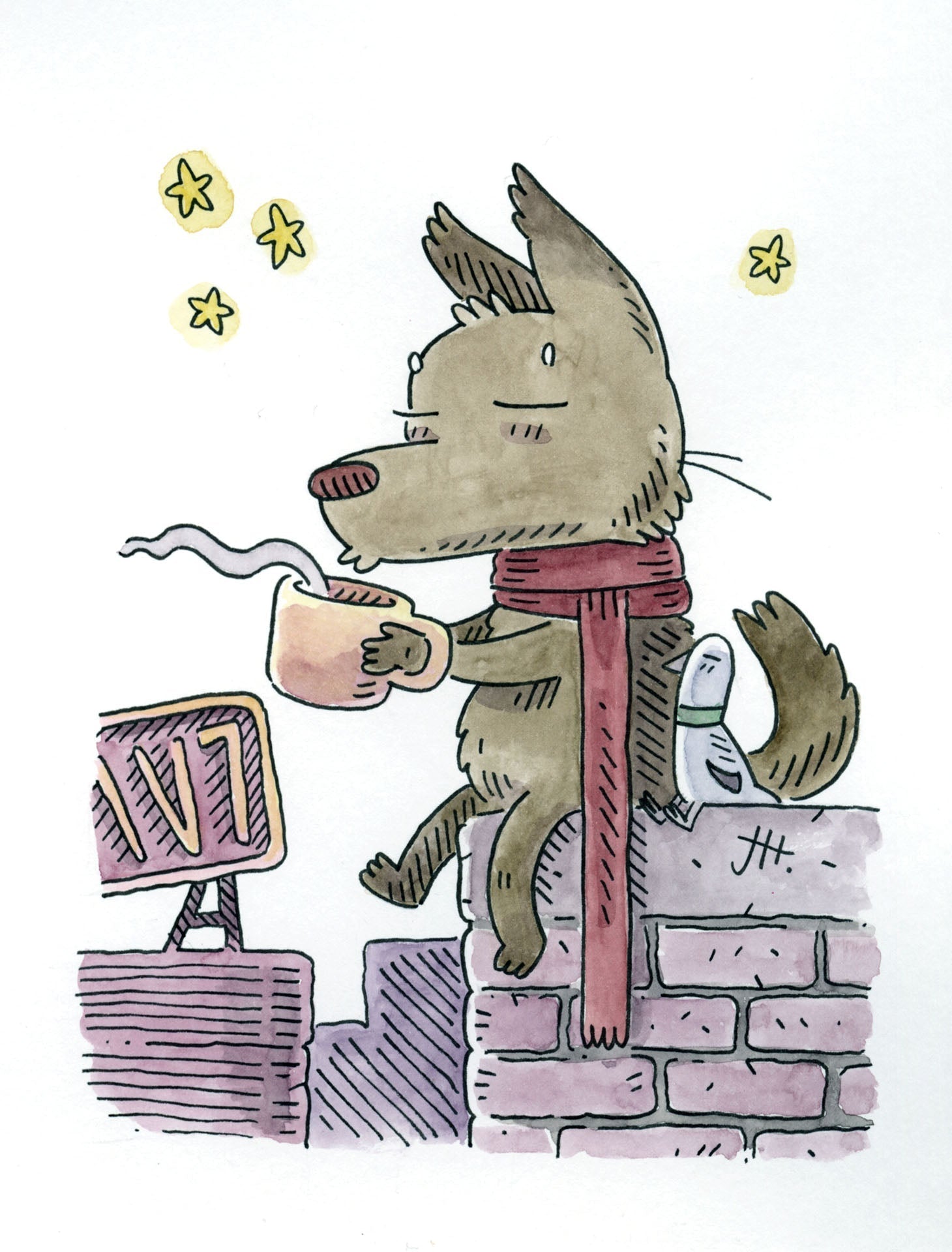 Sketch A Day 12, Coyote Cuppa