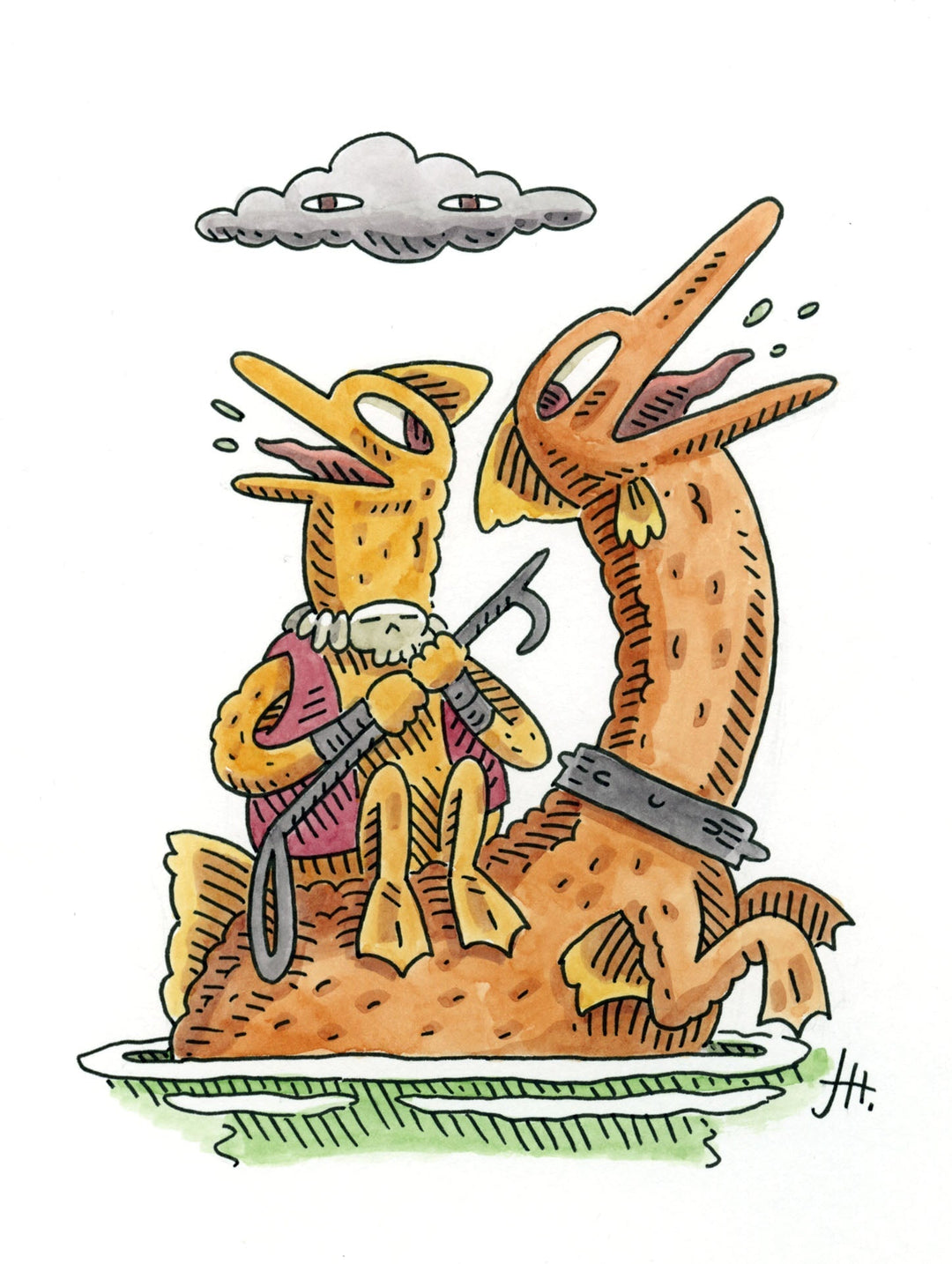 Sketch A Day 22, Duck-billed Duo