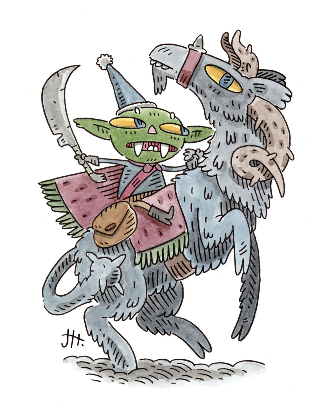 Sketch A Day 13, Reindeer Ride