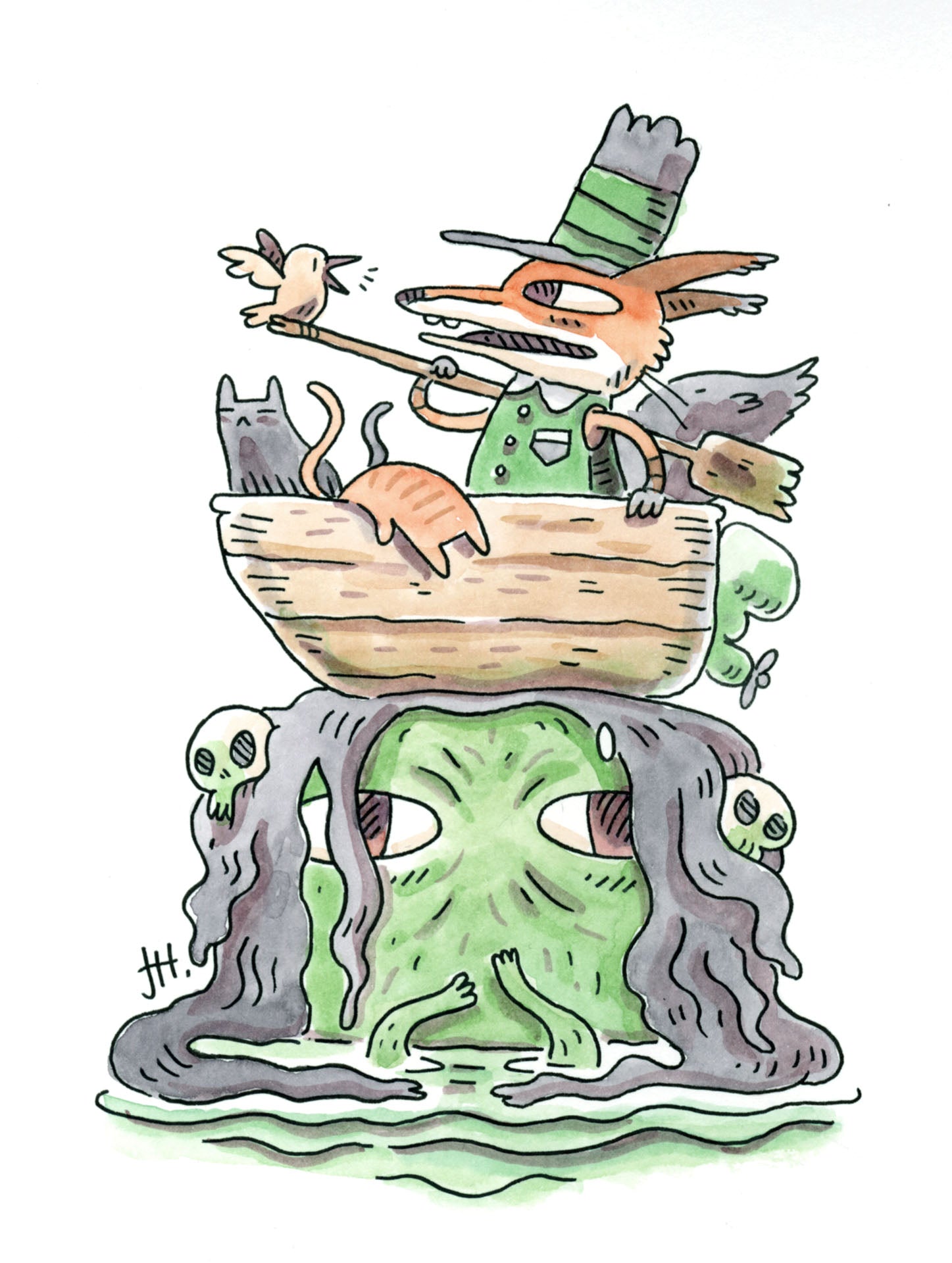 Sketch A Day 25, Swamp Troubles