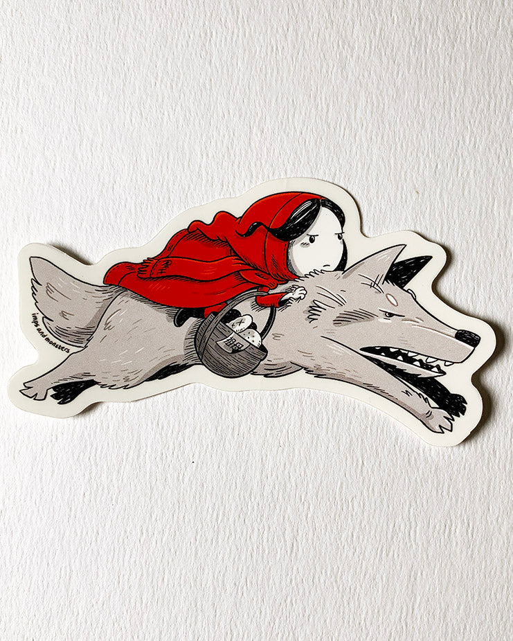 Red Riding Hood Waterproof Vinyl Sticker image 0