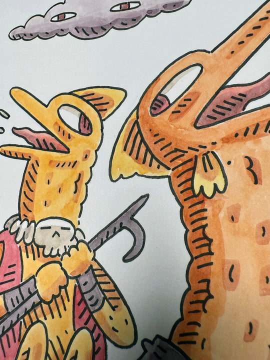 Duck-Billed Duo Watercolor (Original)