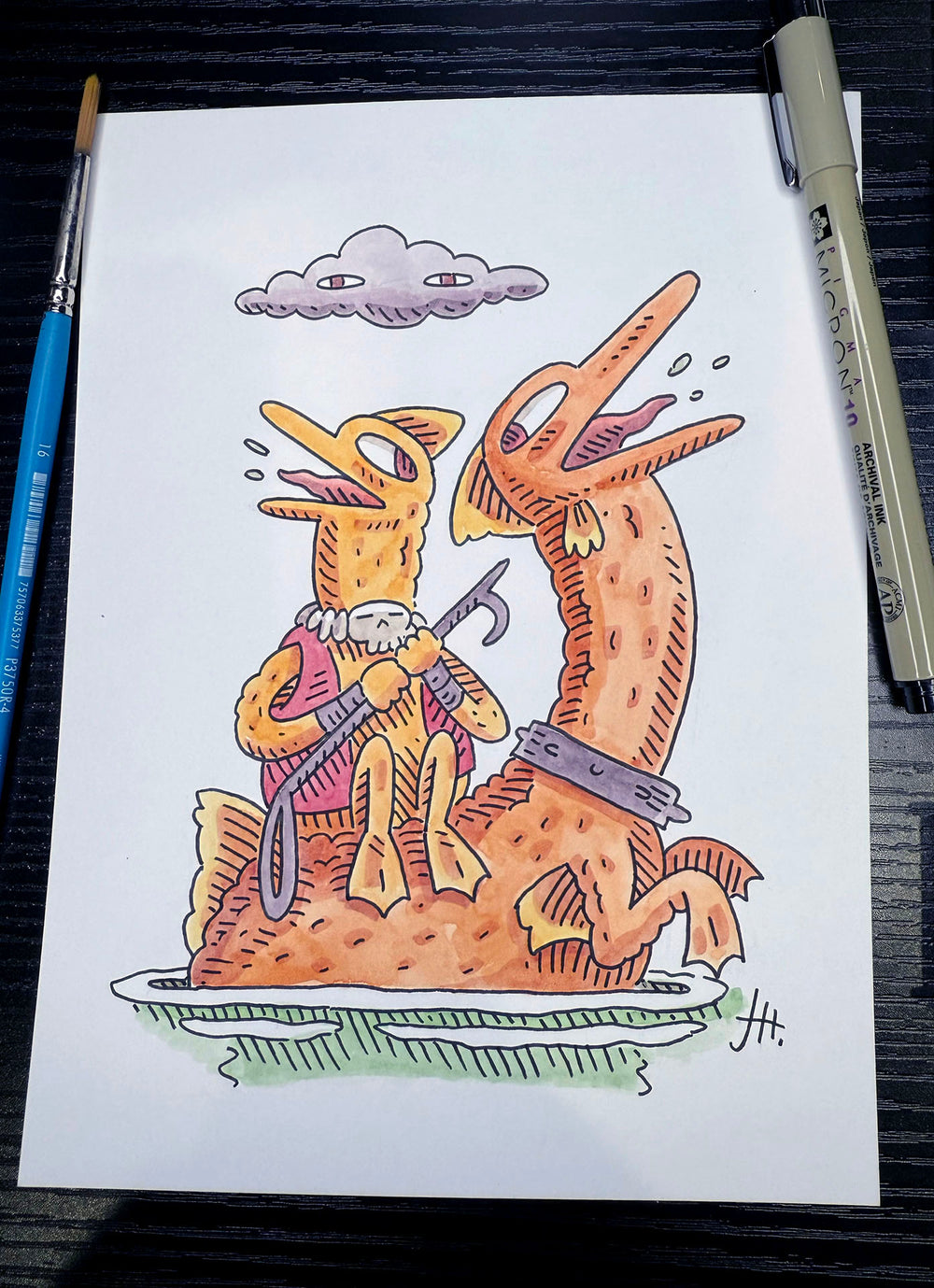 Duck-Billed Duo Watercolor (Original)