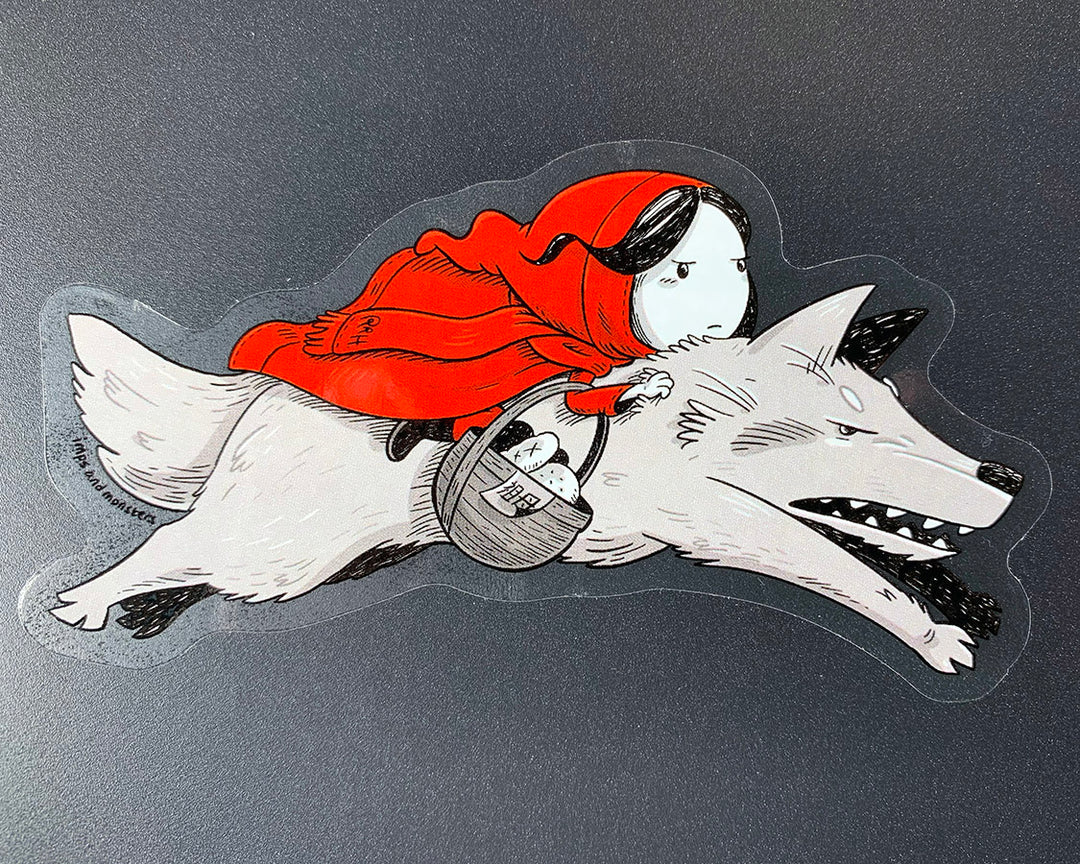 Red Riding Hood Waterproof Vinyl Sticker image 1