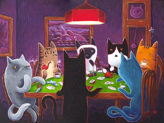 Cats Playing Blackjack