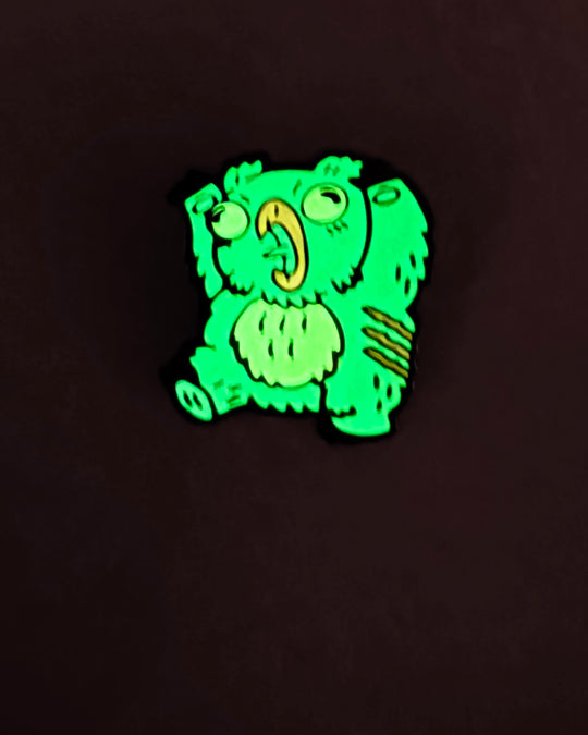 HootBear Enamel Pin (Glow Chase)