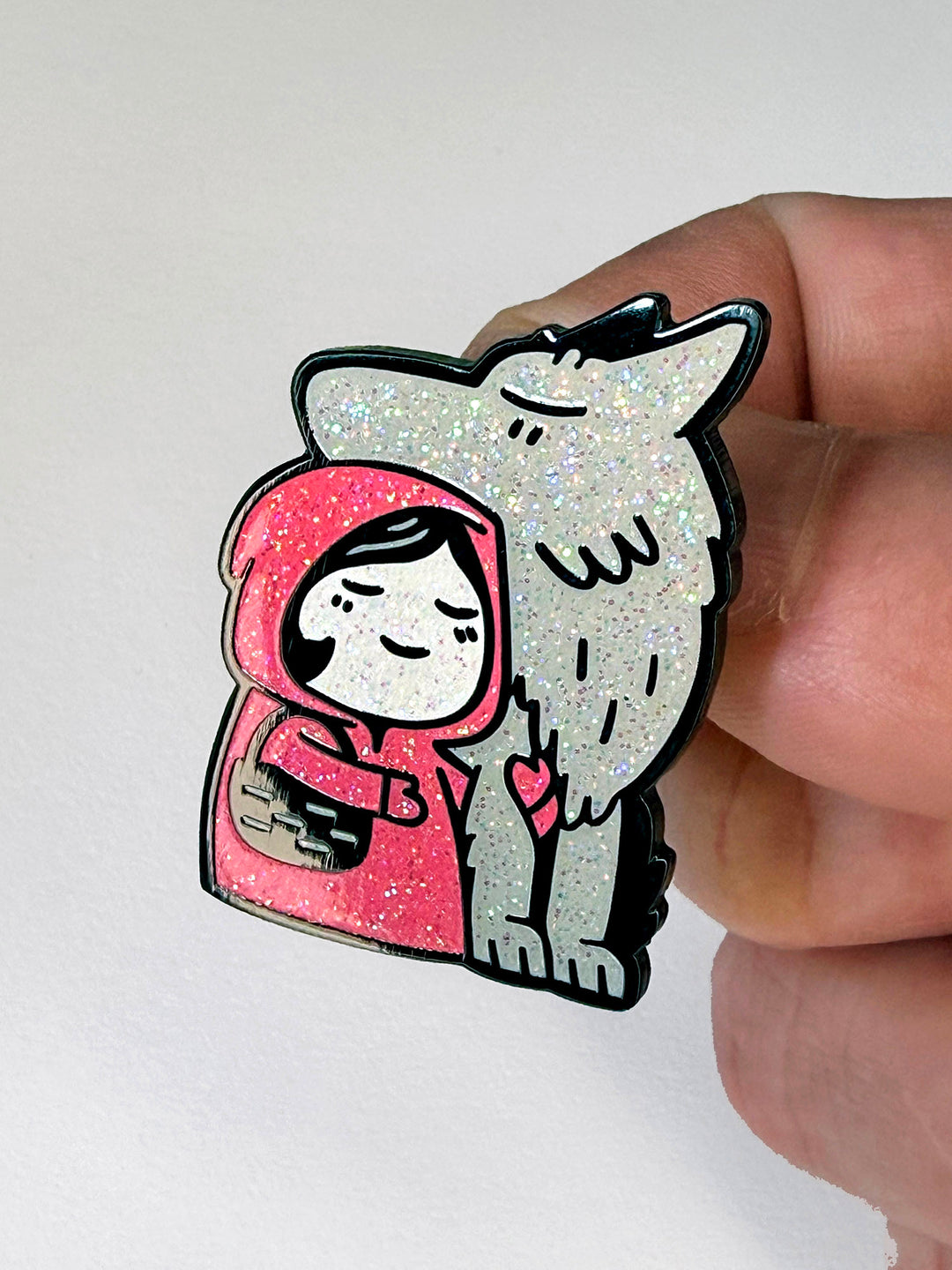 Red Riding Hood (Glitter Chase) Hard Enamel Pin