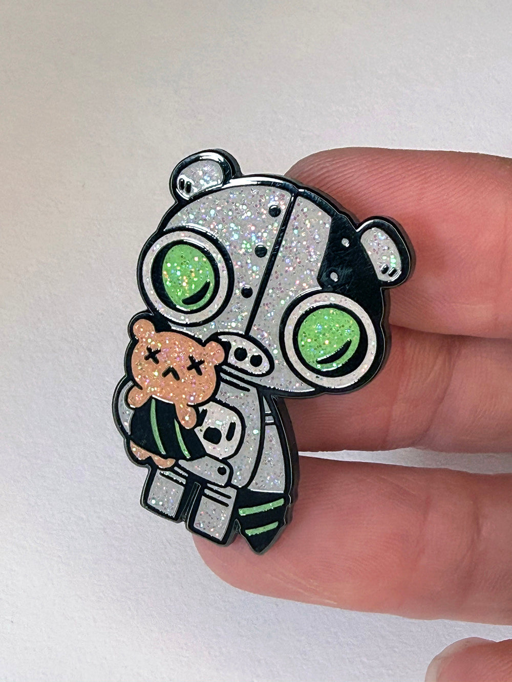 RoboBear (Glitter Chase) Hard Enamel Pin