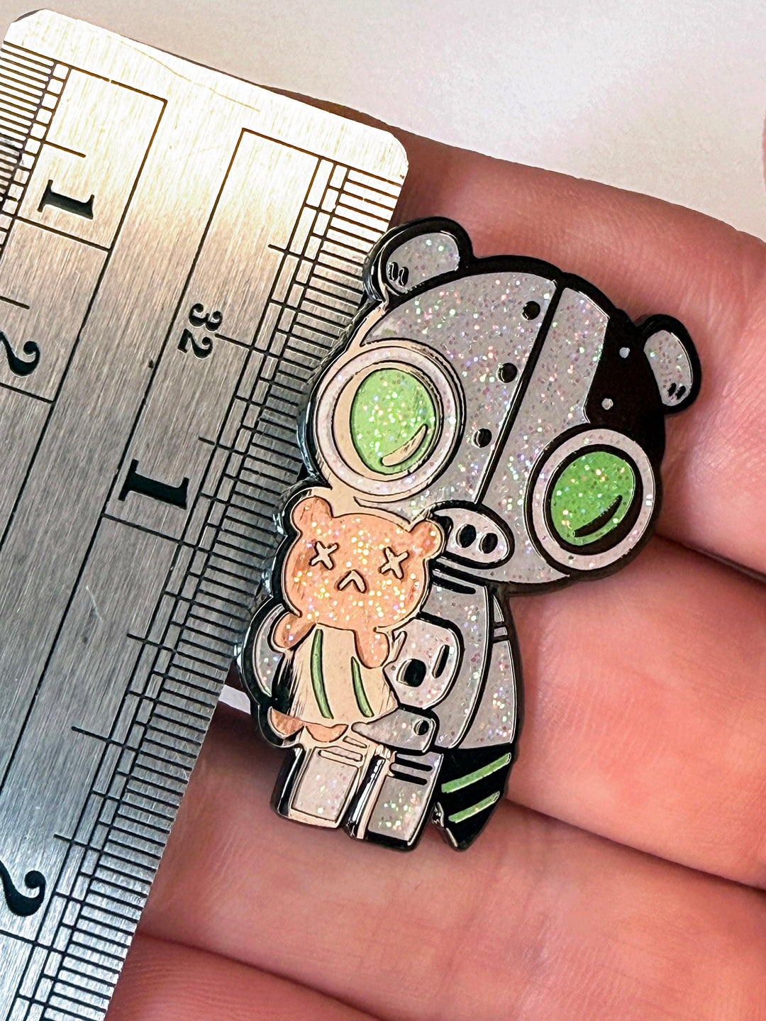 RoboBear (Glitter Chase) Hard Enamel Pin