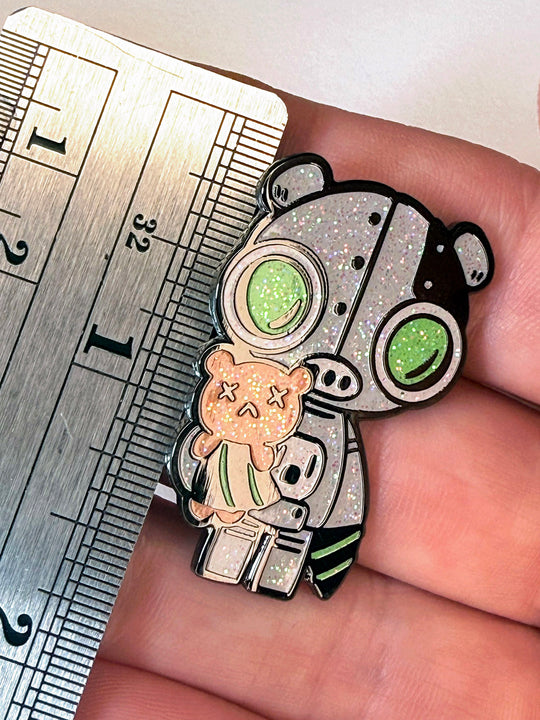 RoboBear (Glitter Chase) Hard Enamel Pin