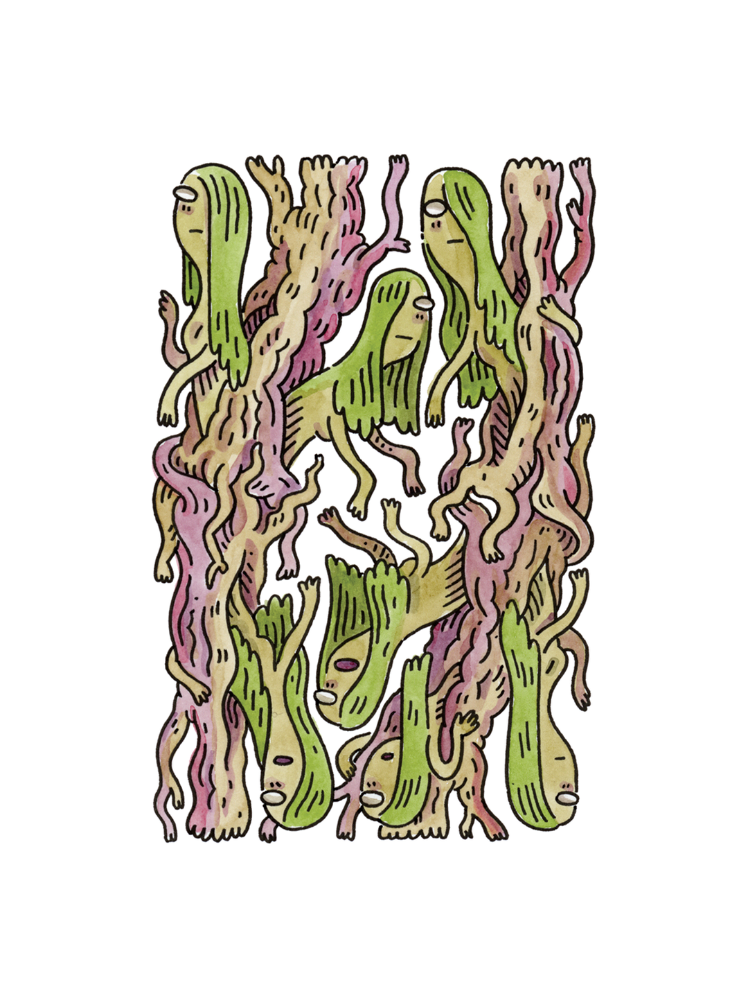 7 of Spades Ink &amp; Watercolor (Original)