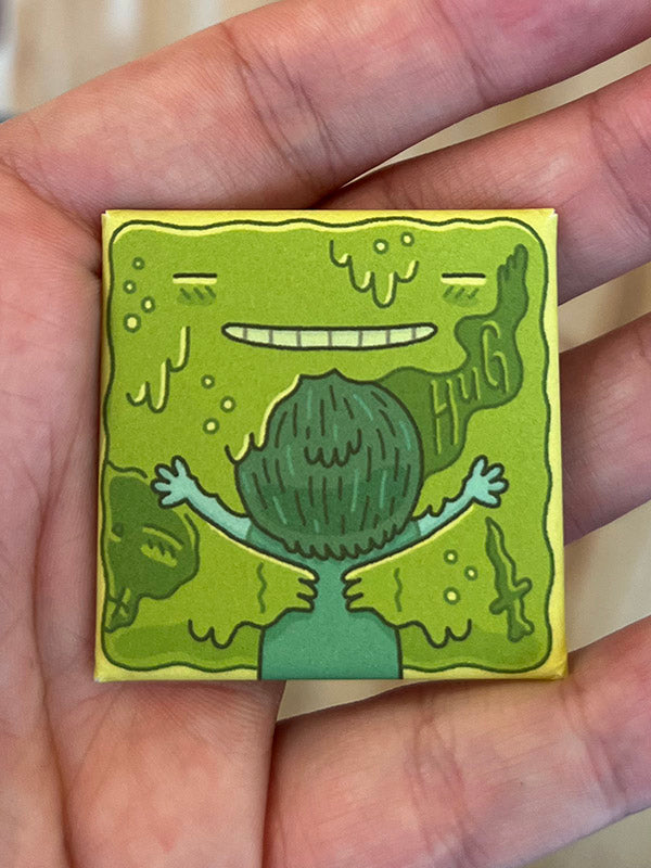 1 1/2" Pinback Button, Gelatinous Hug (Soft Touch) image 0