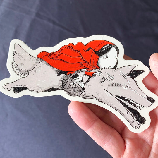 Red Riding Hood Waterproof Vinyl Sticker image 2