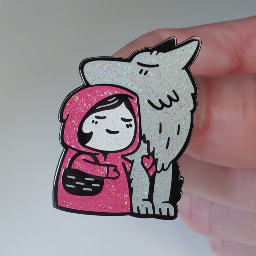 Red Riding Hood (Glitter Chase) Hard Enamel Pin