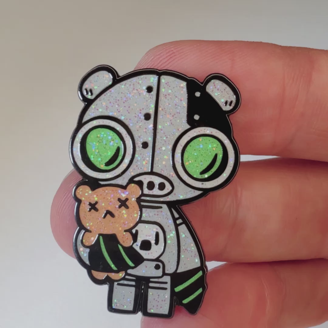 RoboBear (Glitter Chase) Hard Enamel Pin