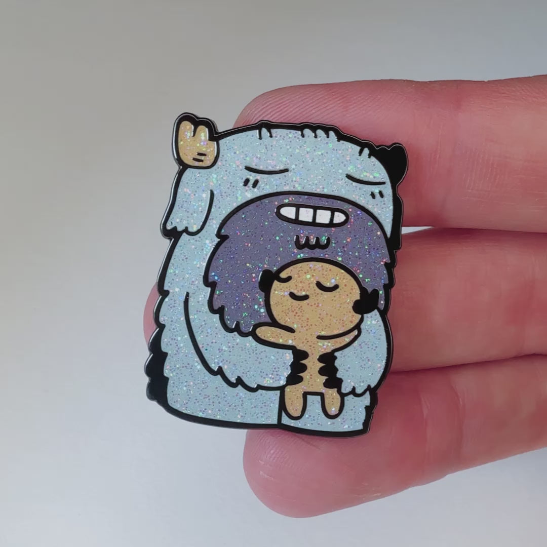 Clarence &amp; Kipp (Glitter Chase) Hard Enamel Pin