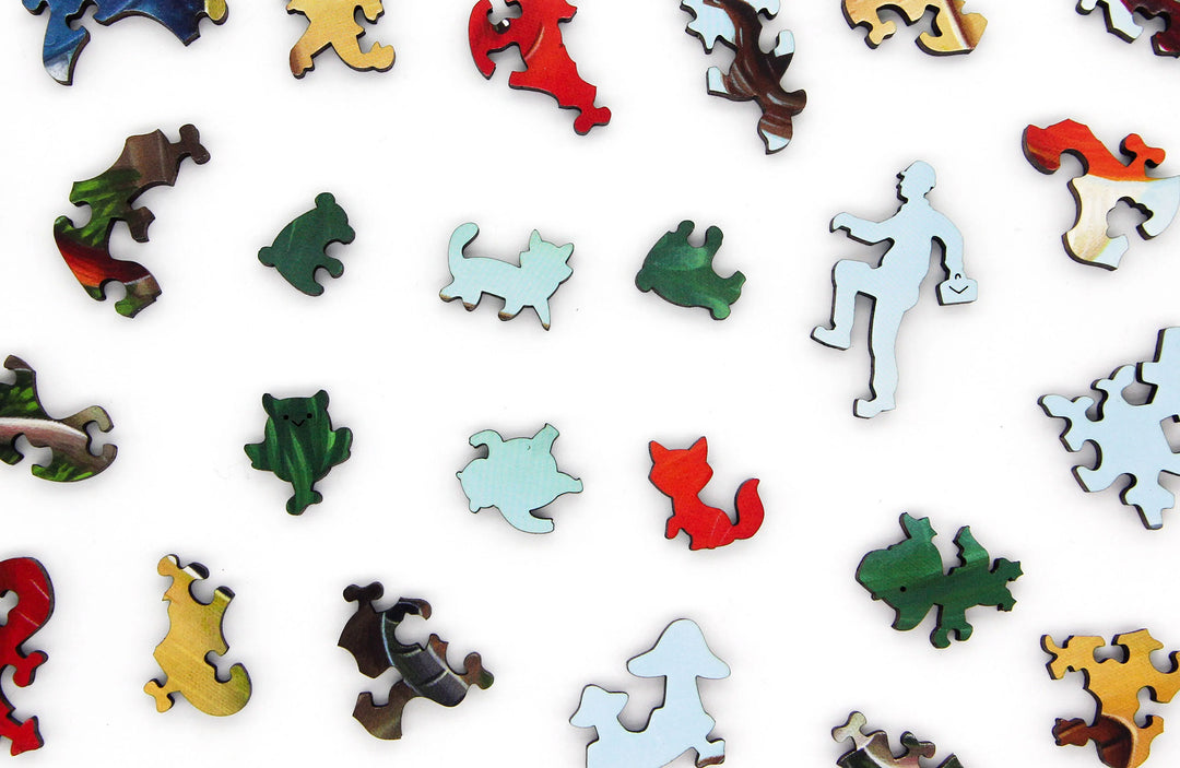 Lunch Above The Treetops Premium Wooden Jigsaw Puzzle
